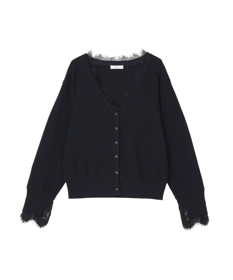 earth music&ecology「レーストリムカーディガン」|カーディガン|