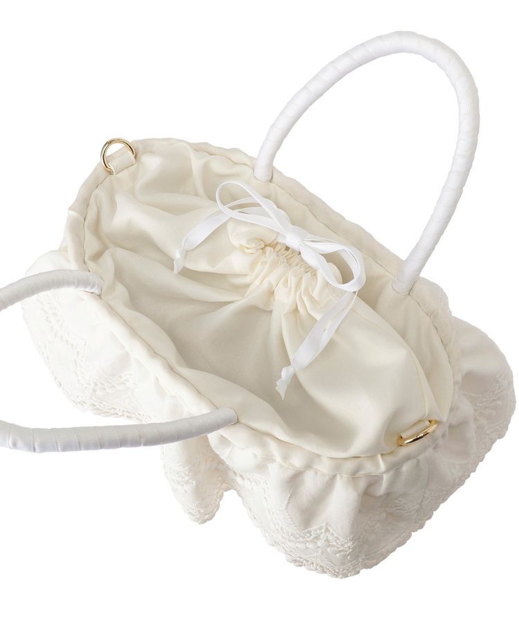 Maison de FLEUR「【2Way】レースフリルメイズ2Wayカゴバッグ」|ハンドバッグ|