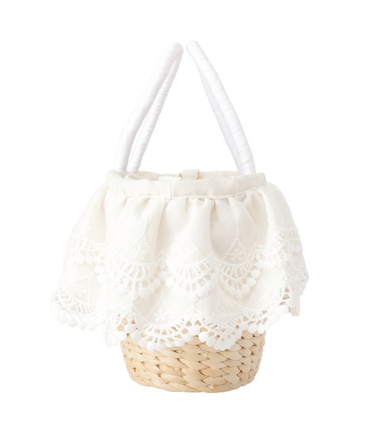 Maison de FLEUR「【2Way】レースフリルメイズ2Wayカゴバッグ」|ハンドバッグ|