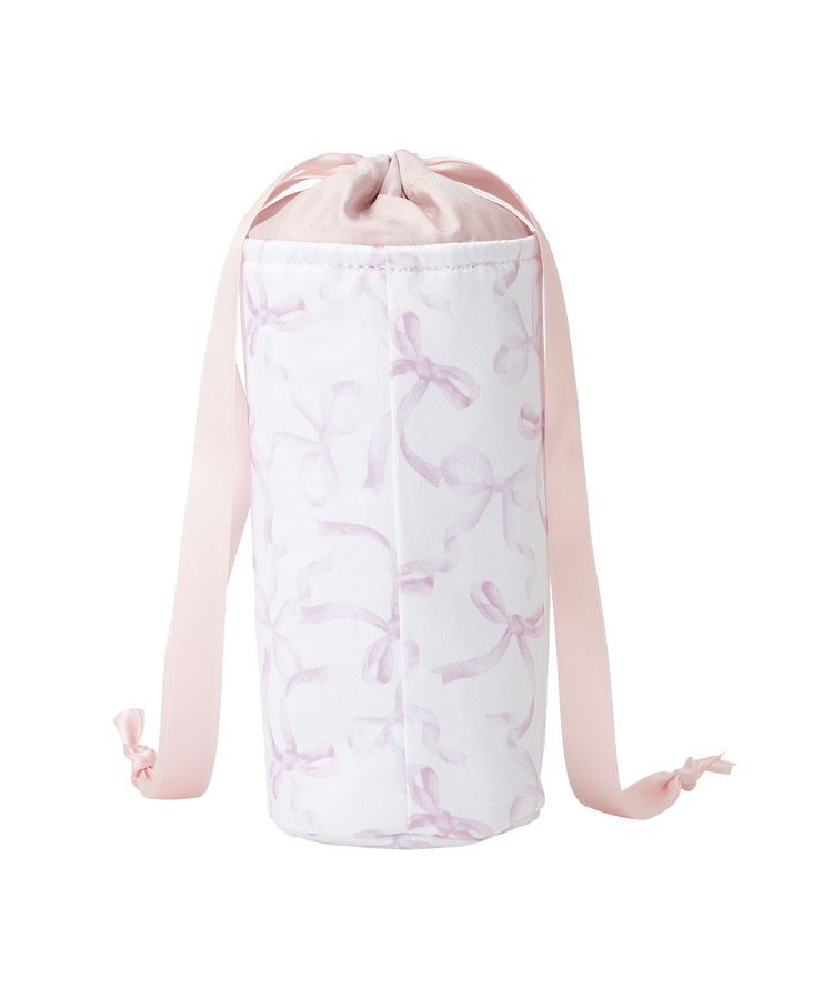 Maison de FLEUR「【保冷機能付き】リボン柄巾着ボトルケース」|ポーチ|