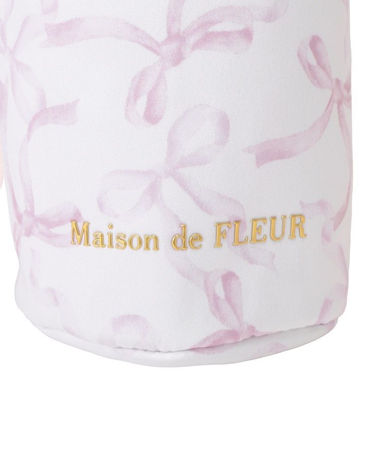 Maison de FLEUR「【保冷機能付き】リボン柄巾着ボトルケース」|ポーチ|