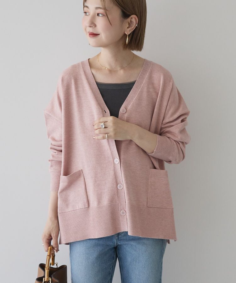 AMERICAN HOLIC「バイパチVネックルーズカーディガン＜静電気軽減＞」|カーディガン|