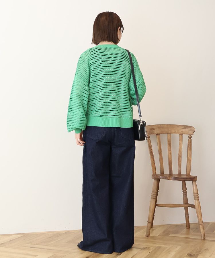 AMERICAN HOLIC「ジップアップメッシュニットカーディガン【WEB限定カラー有り】」|カーディガン|