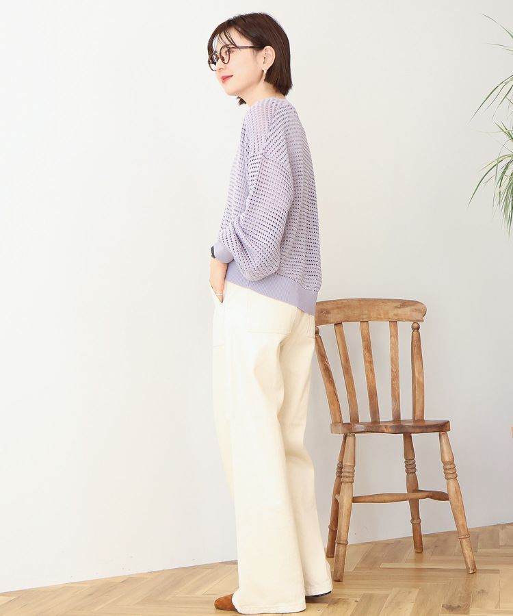 AMERICAN HOLIC「ジップアップメッシュニットカーディガン【WEB限定カラー有り】」|カーディガン|