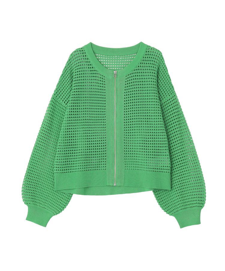 AMERICAN HOLIC「ジップアップメッシュニットカーディガン【WEB限定カラー有り】」|カーディガン|