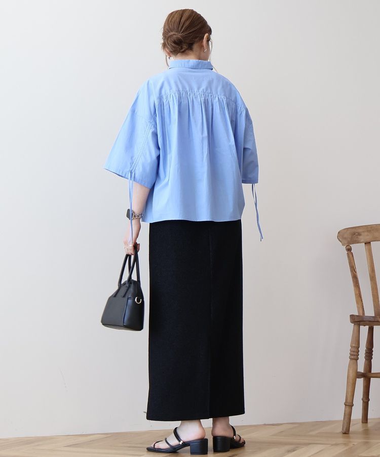 AMERICAN HOLIC「【WEB限定】【接触冷感・UVカット】ギャザーリボンスリーブ半袖シャツ」|シャツ・ブラウス|