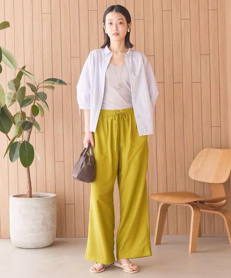 AMERICAN HOLIC「【WEB限定】【接触冷感・UVカット】ギャザーリボンスリーブ半袖シャツ」|シャツ・ブラウス|