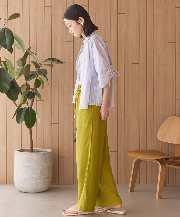 AMERICAN HOLIC「【WEB限定】【接触冷感・UVカット】ギャザーリボンスリーブ半袖シャツ」|シャツ・ブラウス|