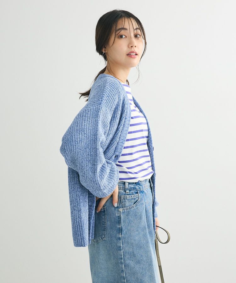 Green Parks「ベロアモールVネックカーディガン」|カーディガン|