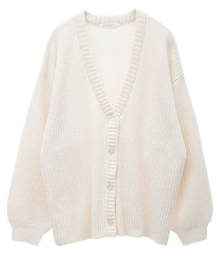 Green Parks「ベロアモールVネックカーディガン」|カーディガン|