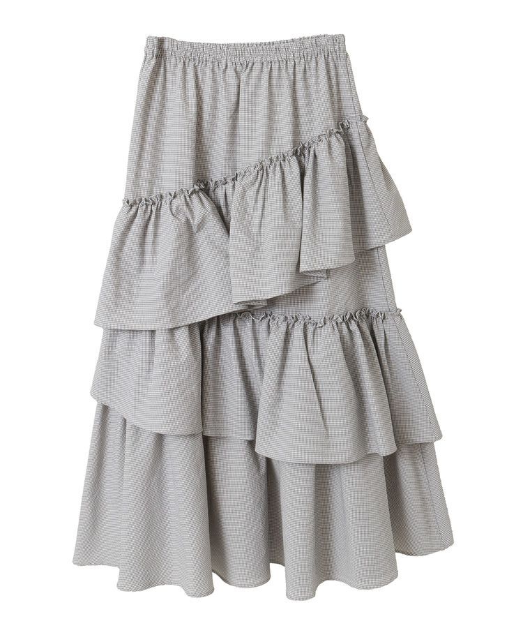 Green Parks「・ELENCARE DUE ギンガムティアードスカート」|スカート|