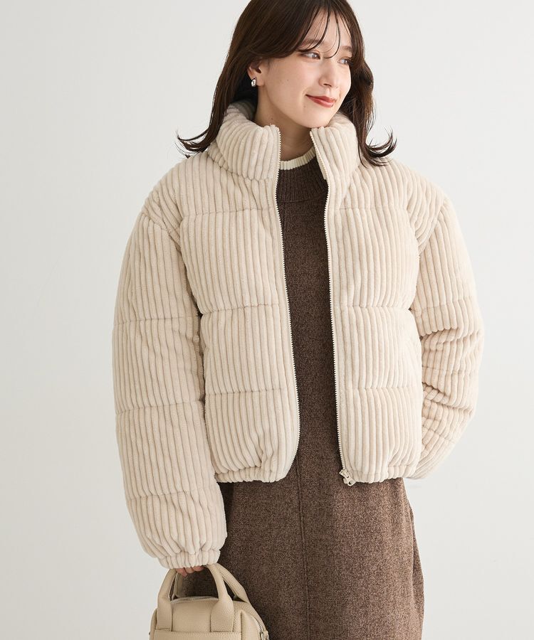 Green Parks「・swing by ワイドコールスタンドブルゾン」|ブルゾン・スタジャン|Light beige