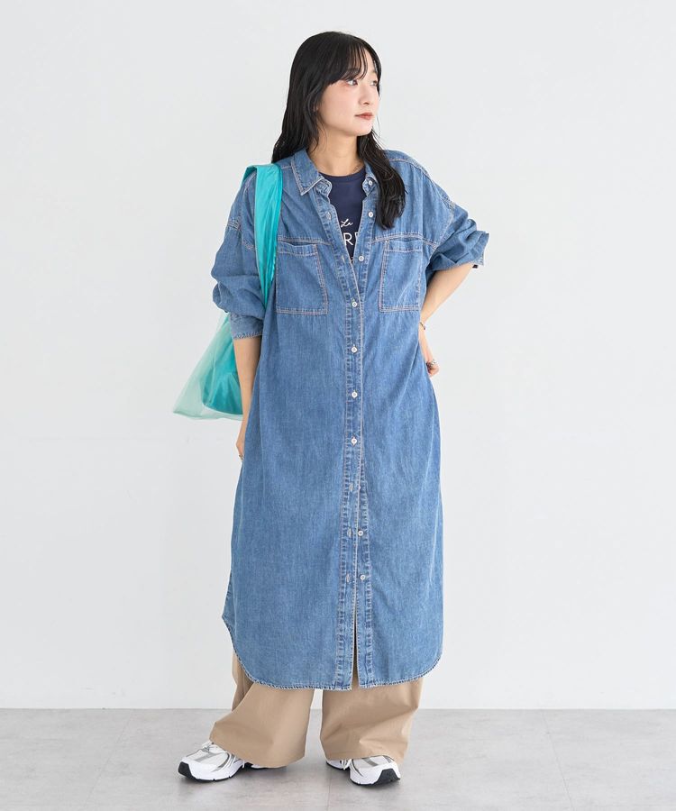 Green Parks「シアーデニムシャツワンピース」|ワンピース|Indigo