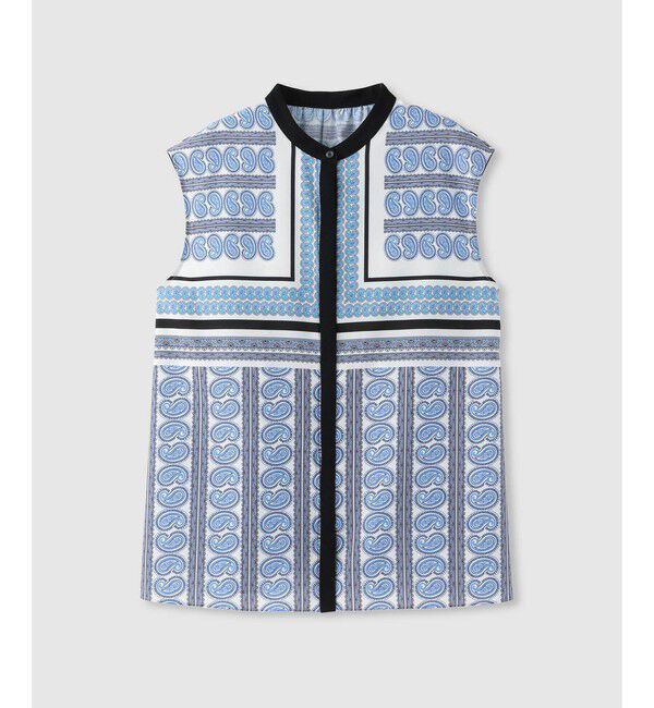 allureville「OFFICINAペイズリーブラウス」|シャツ・ブラウス|ブルー