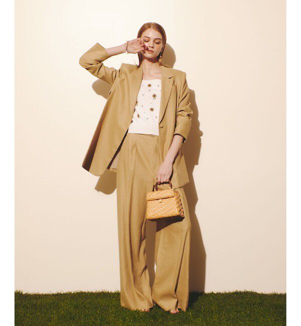 LOULOU WILLOUGHBY「WEB 一部店舗限定【LOULOU WILLOUGHBY】サンフラワービジュータンクトップ」|ニット・セーター|