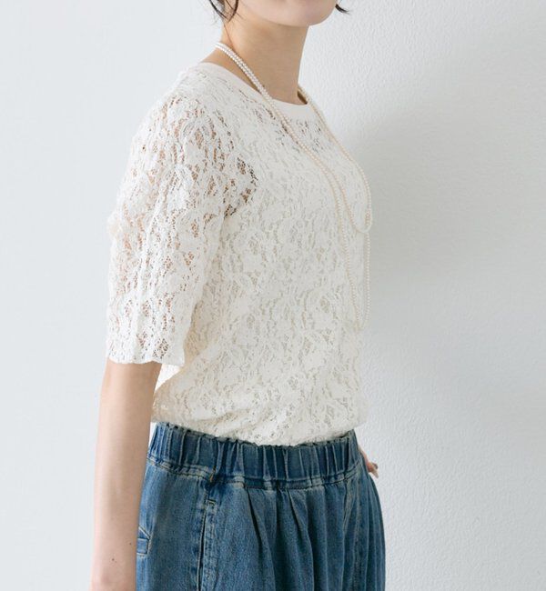  「ストレッチレースTシャツ」|Tシャツ・カットソー|