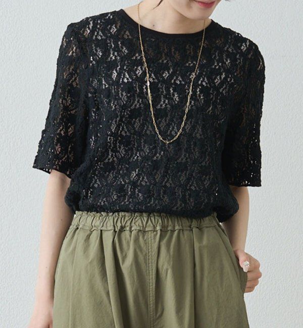  「ストレッチレースTシャツ」|Tシャツ・カットソー|