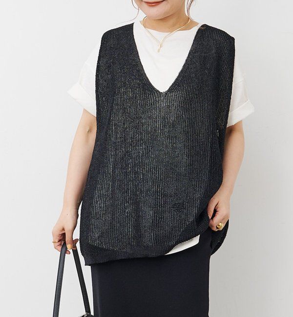  「テープヤーンベスト」|ニット・セーター|ブラック