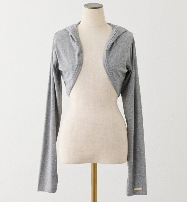  「ロゴプレート付きフーディーボレロ」|プルオーバー|グレー