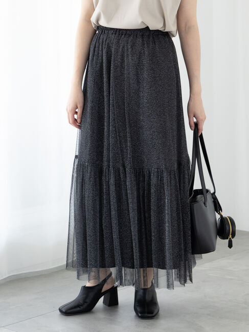 Te chichi TERRASSE「ラメチュールギャザースカート」|スカート|