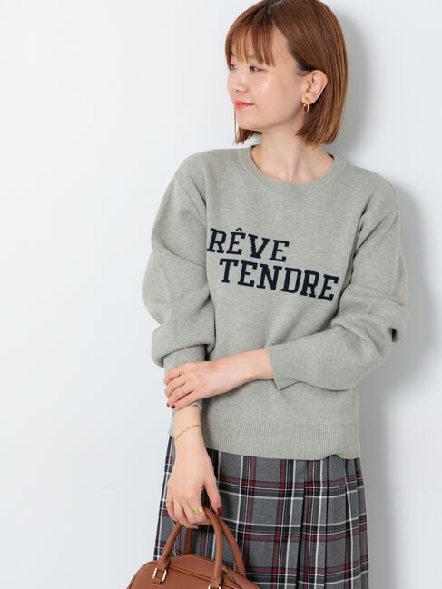 Lugnoncure「フロントロゴニット」|ニット・セーター|グレー