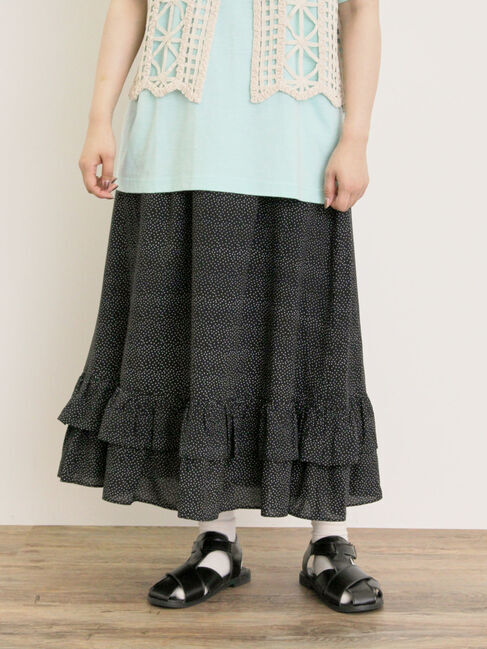 Samansa Mos2「柄アソート裾ティアードスカート」|スカート|