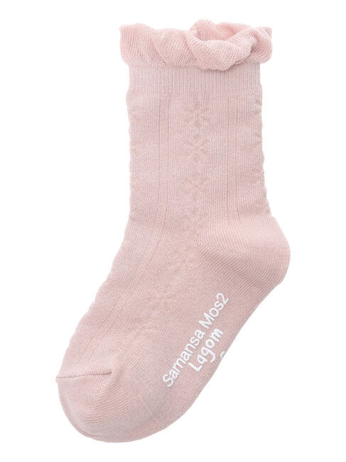 Samansa Mos2 Lagom「透かし編みソックス」|ソックス|ピンク