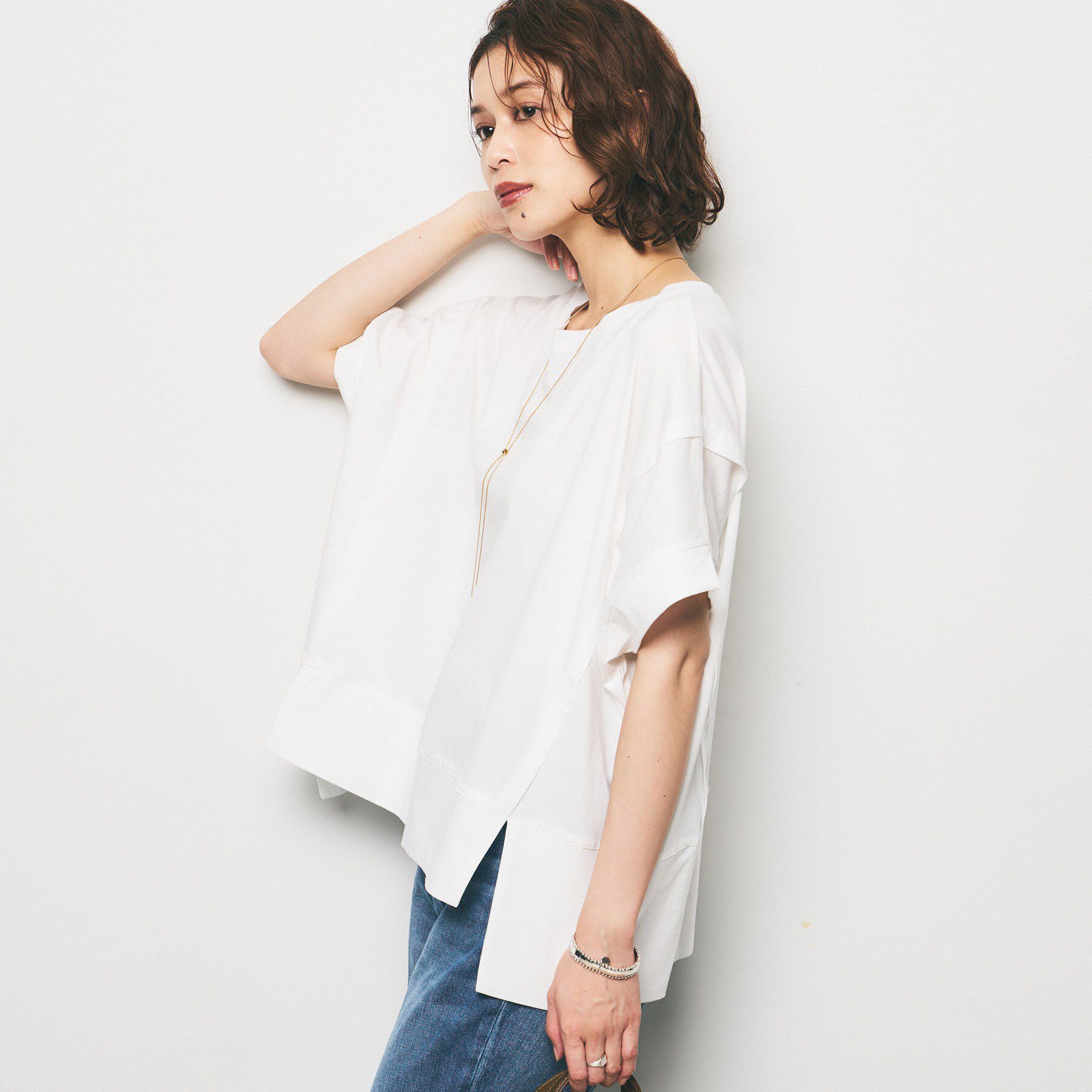 UNTITLED「【Audrey and John Wad】ダブルシルケット天竺デザインプルオーバー」|Tシャツ・カットソー|