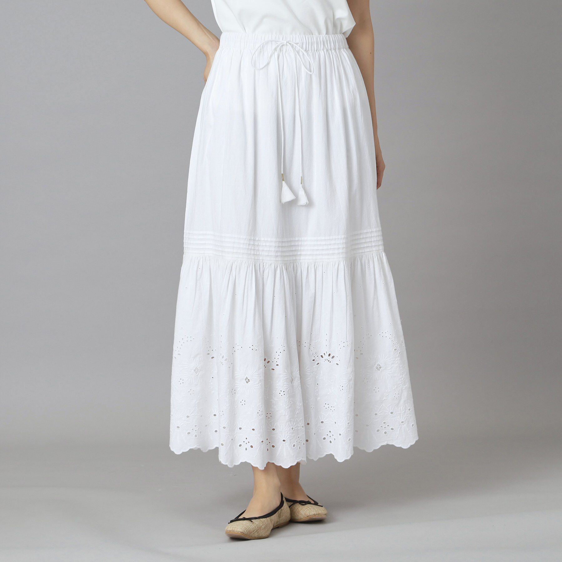 DRESSTERIOR「ウォッシャブルエンブロイダリースカート」|スカート|