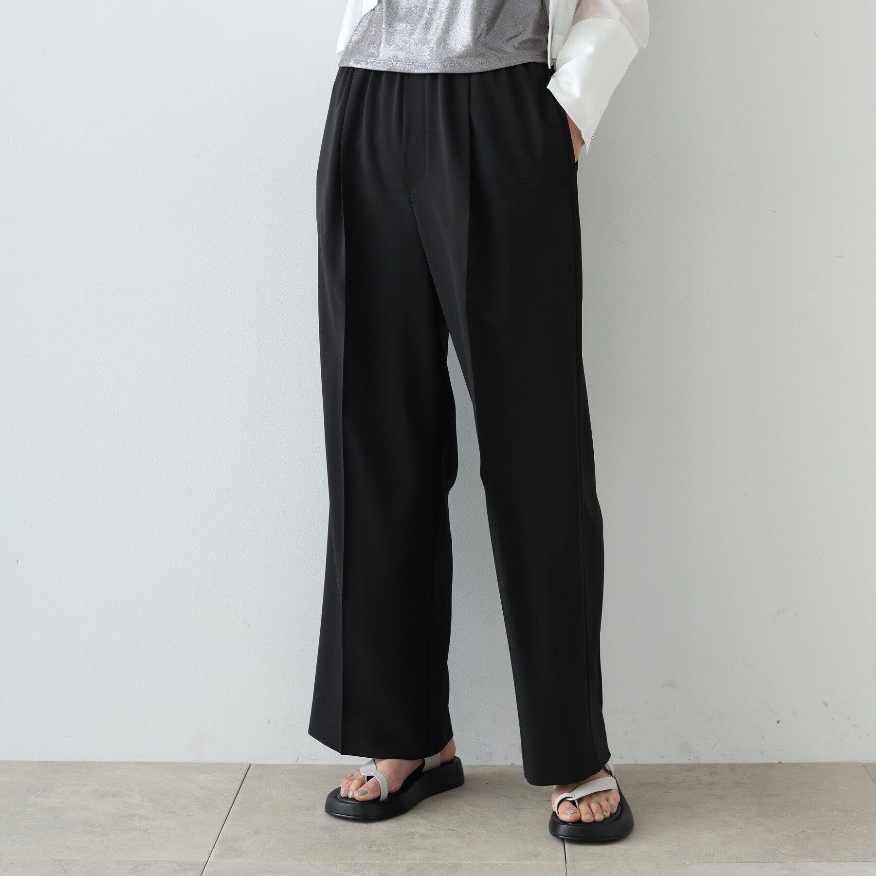 GALLEST「イージーストレートワイドパンツ」|その他|ﾌﾞﾗｯｸ(019)