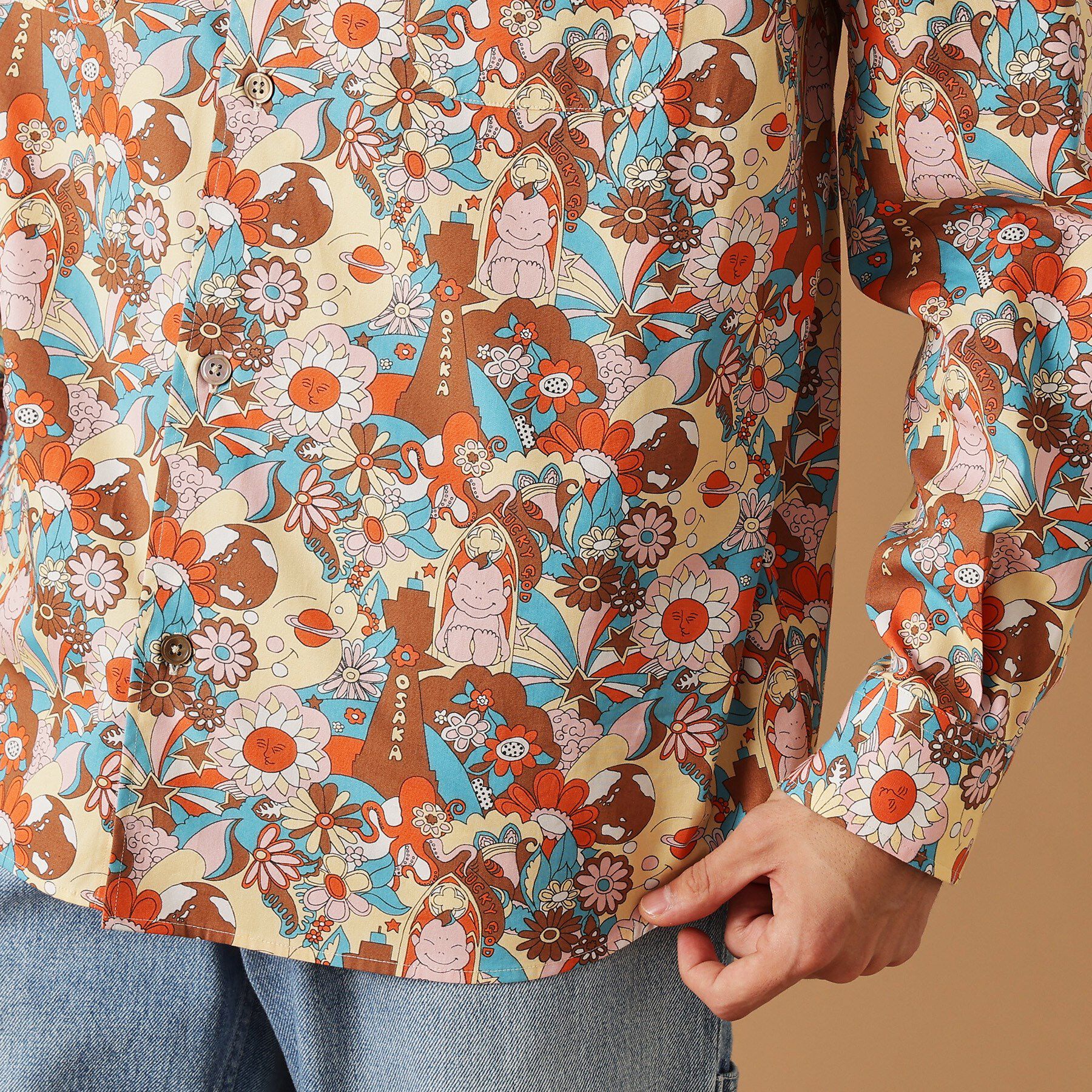 40CARATS&525「【Sサイズ～】ビリケンプリント 長袖シャツ」|シャツ・ブラウス|