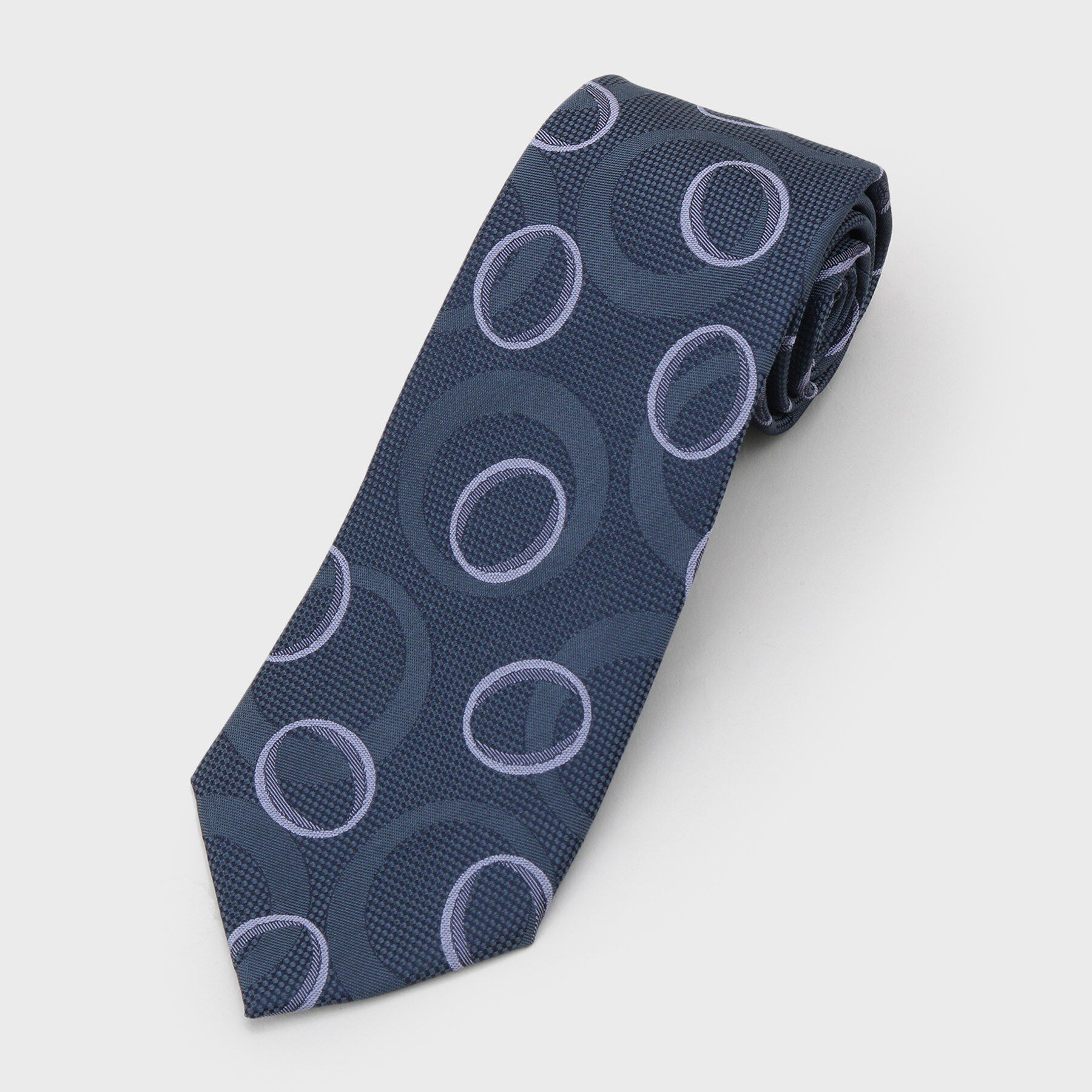 TAKEO KIKUCHI「【縁起の良いネクタイ】PNJ 巴（ともえ）紋ジオメトリックネクタイ」|ネクタイ・蝶ネクタイ|グレー(512)