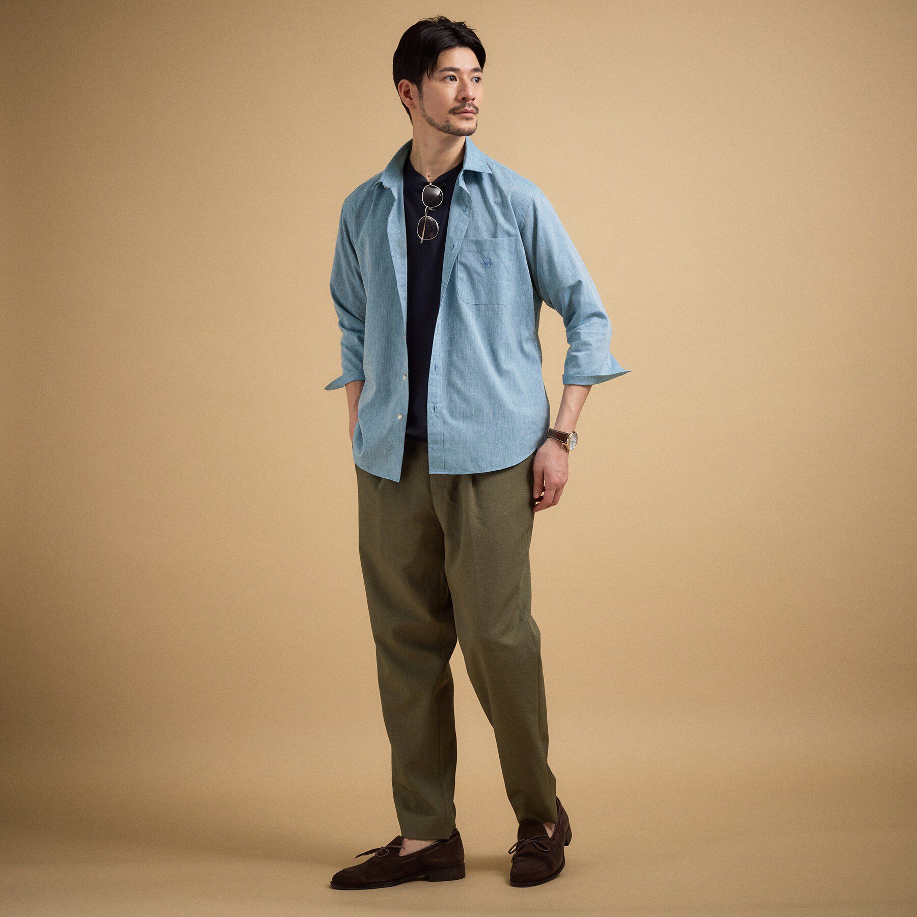 TAKEO KIKUCHI「ハイブリッド リネン 七分袖シャツ」|シャツ・ブラウス|