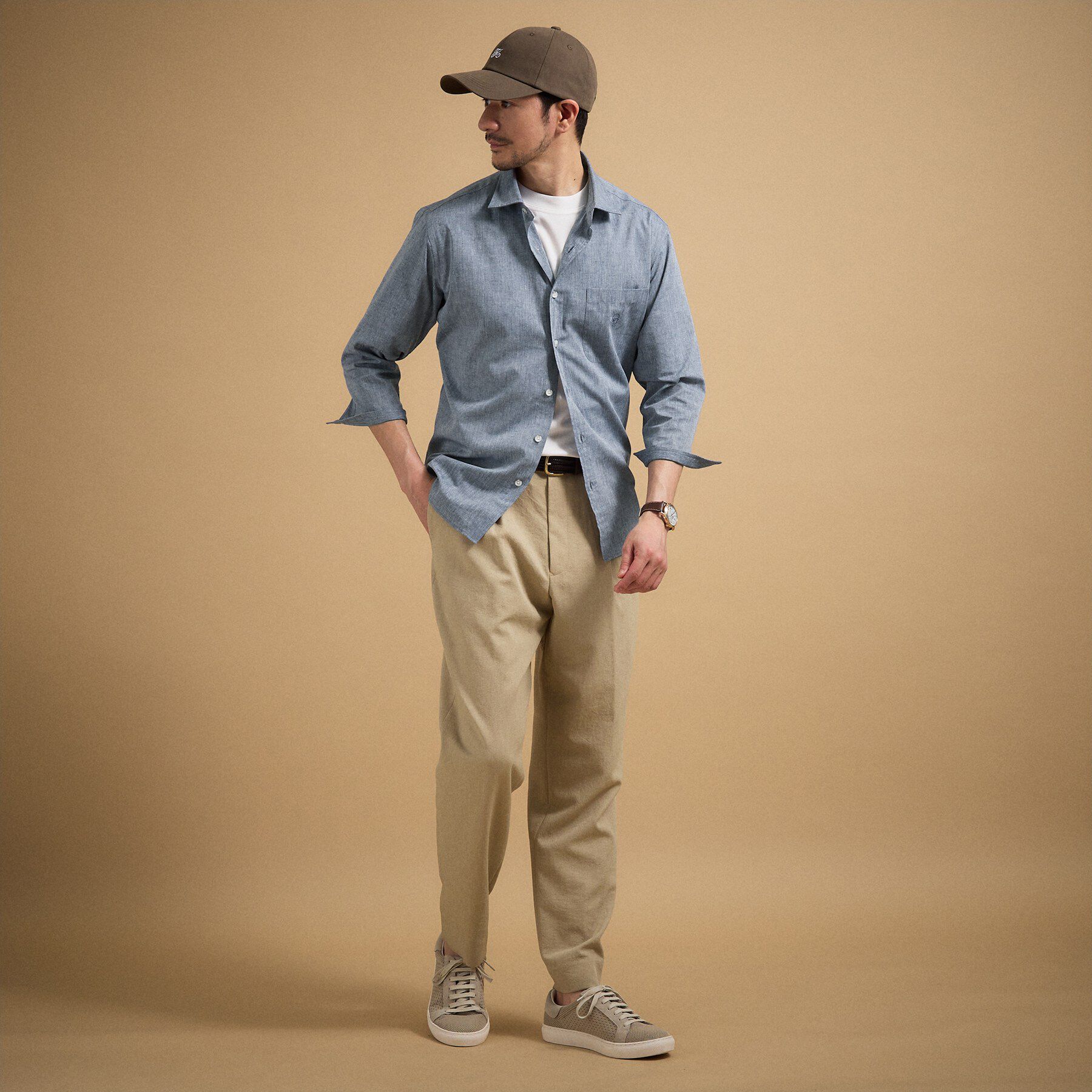 TAKEO KIKUCHI「ハイブリッド リネン 七分袖シャツ」|シャツ・ブラウス|