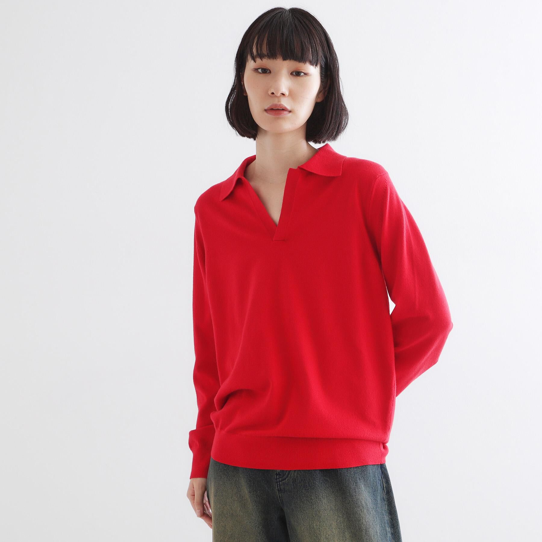 tk.TAKEO KIKUCHI「ハイゲージスキッパーコンパクトポロニット」|ニット・セーター|