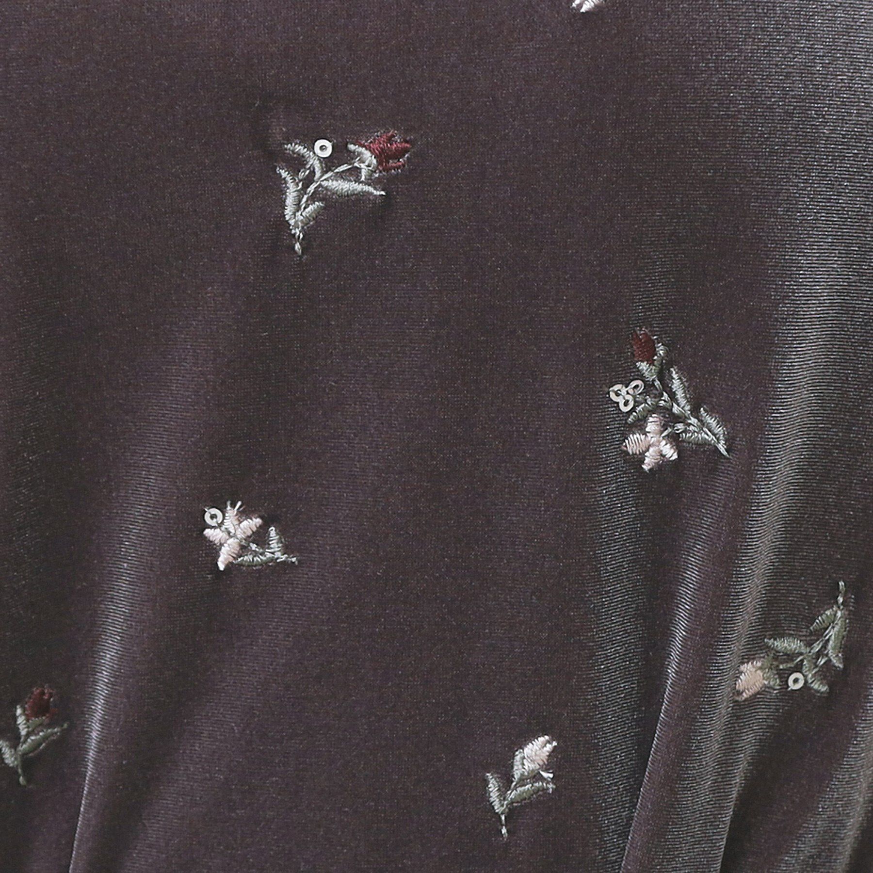 index「バックシャン小花刺繍ベロアトップス【洗濯機OK】」|Tシャツ・カットソー|