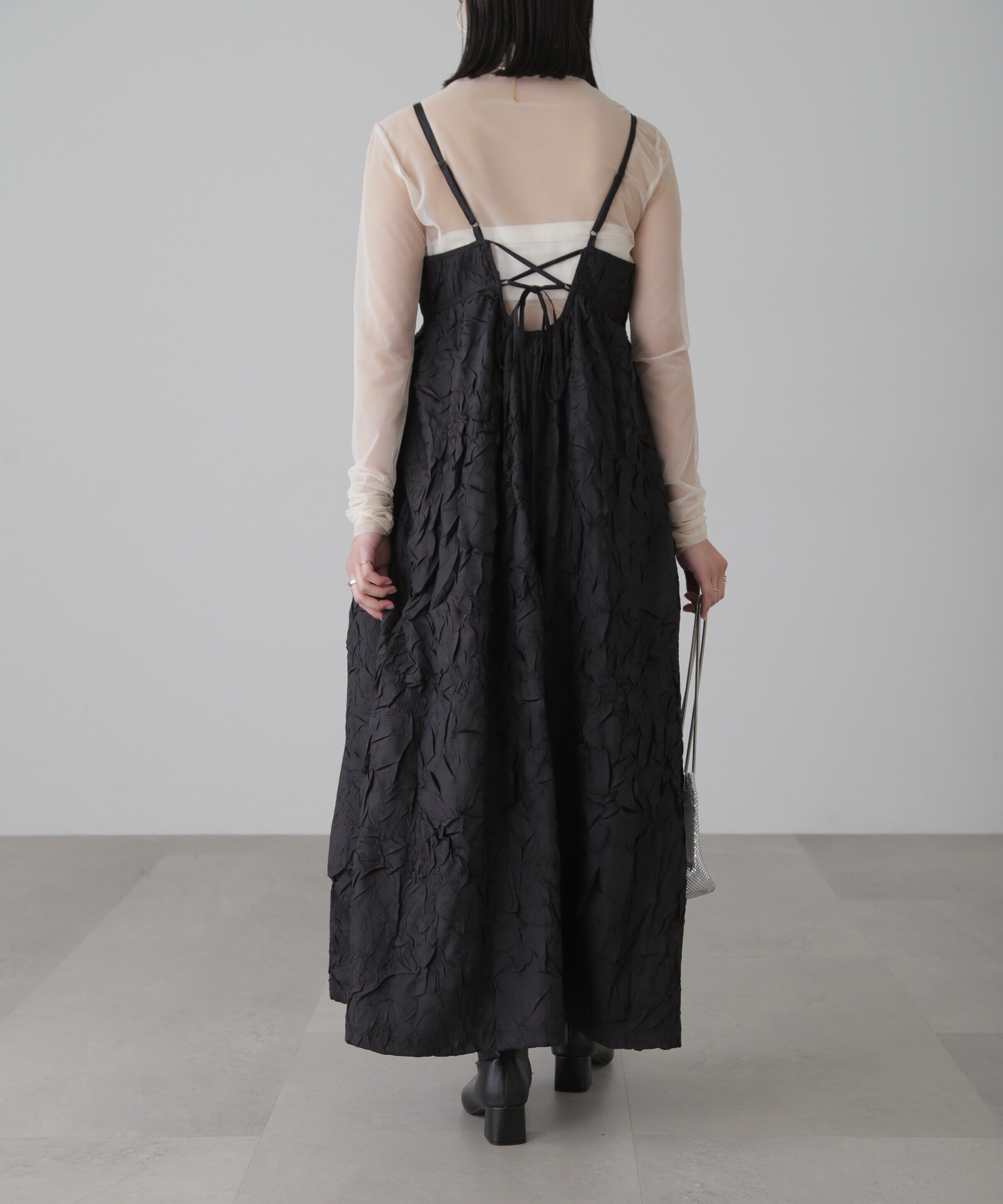  「バックオープンフレアマキシキャミワンピース」|ワンピース|