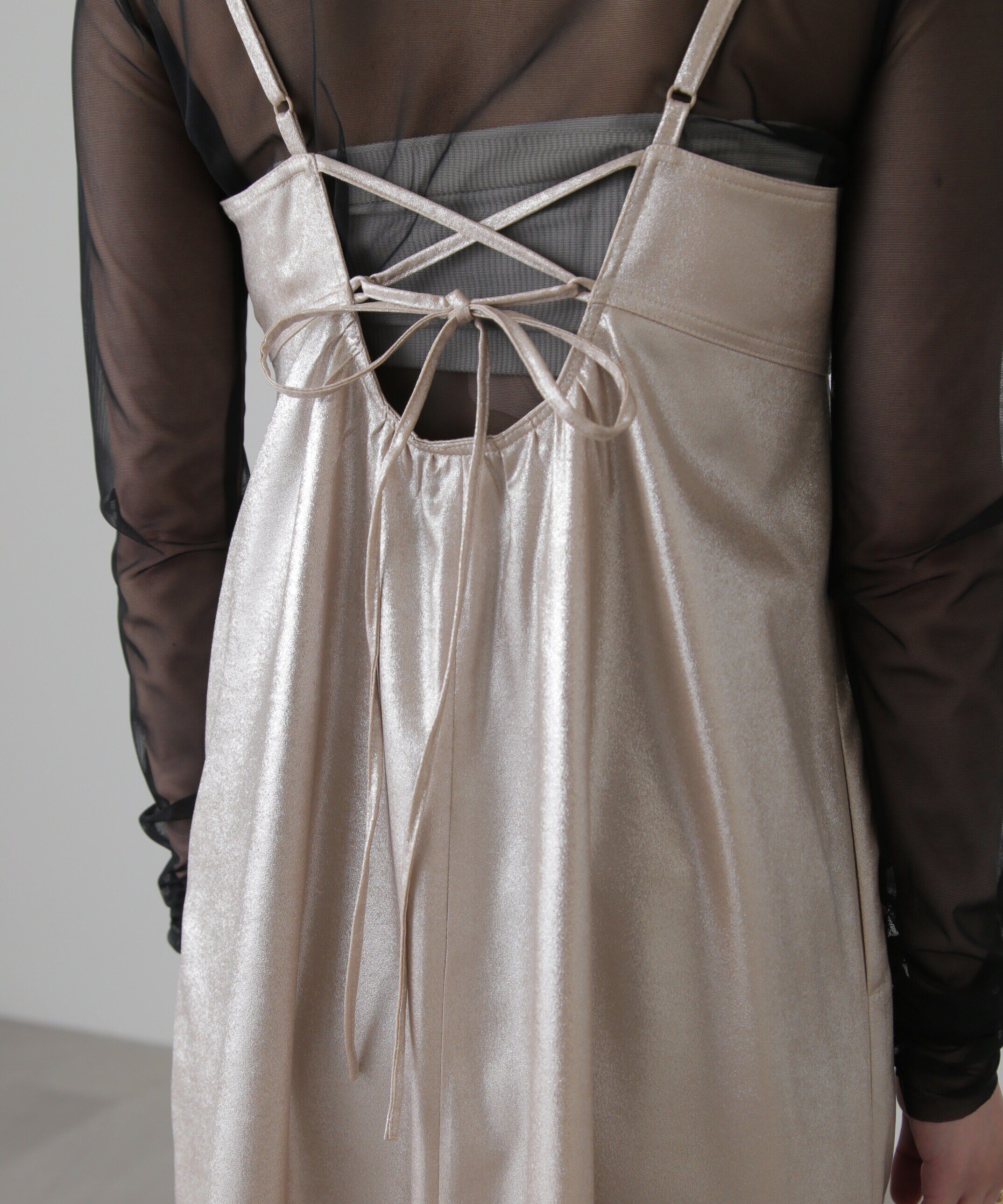  「バックオープンフレアマキシキャミワンピース」|ワンピース|