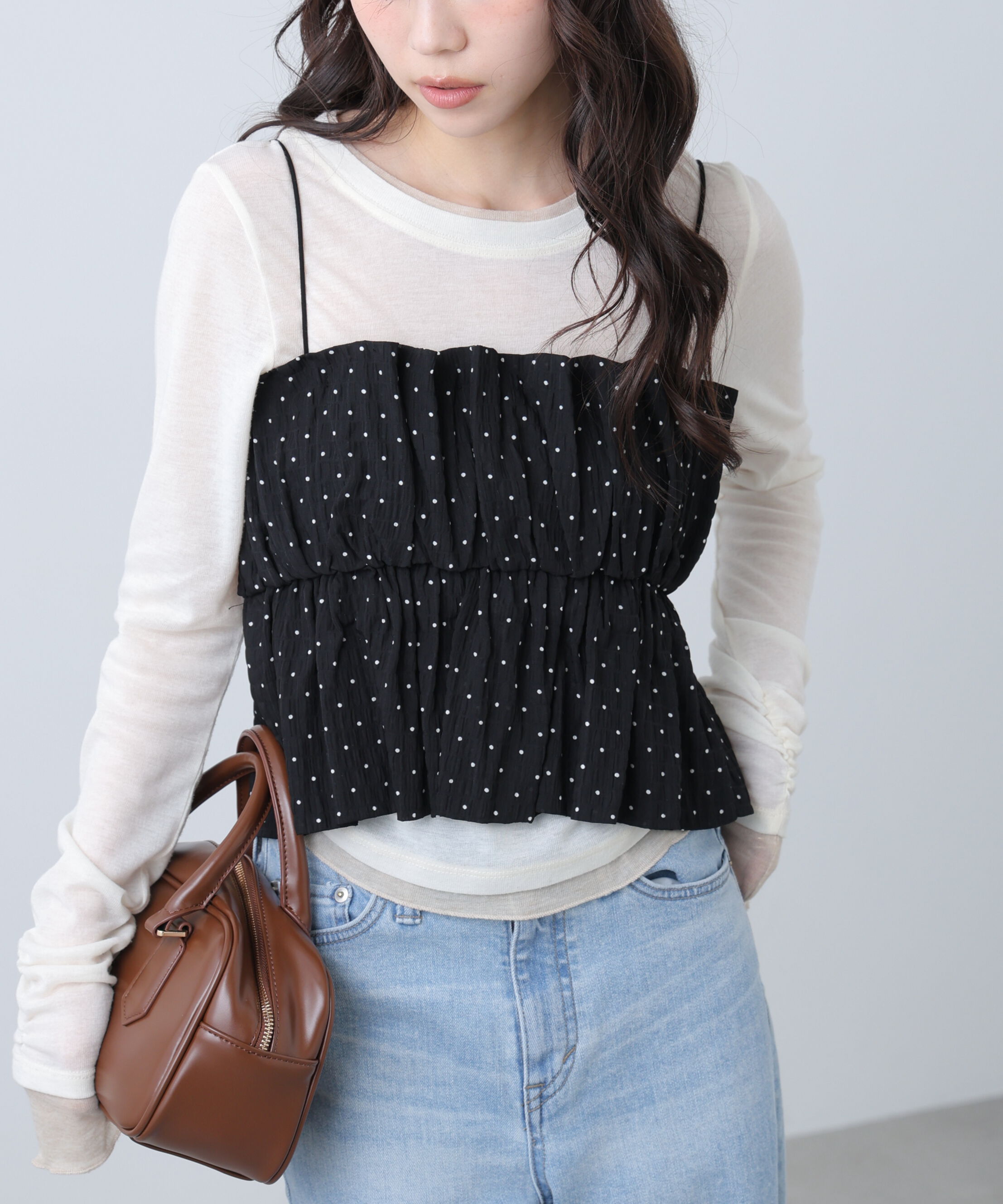  「シャイニーキャミソールビスチェ」|シャツ・ブラウス|