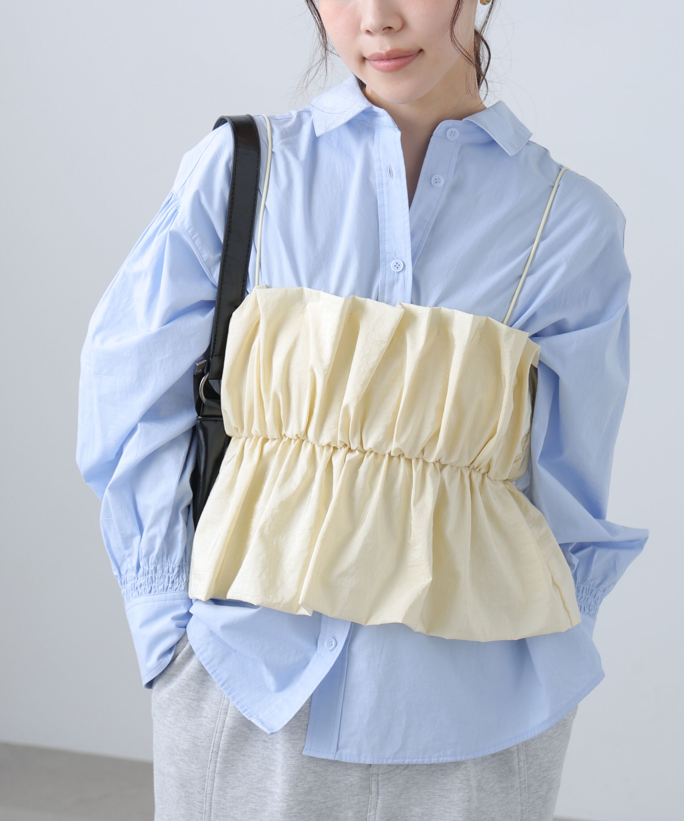  「シャイニーキャミソールビスチェ」|シャツ・ブラウス|オフ