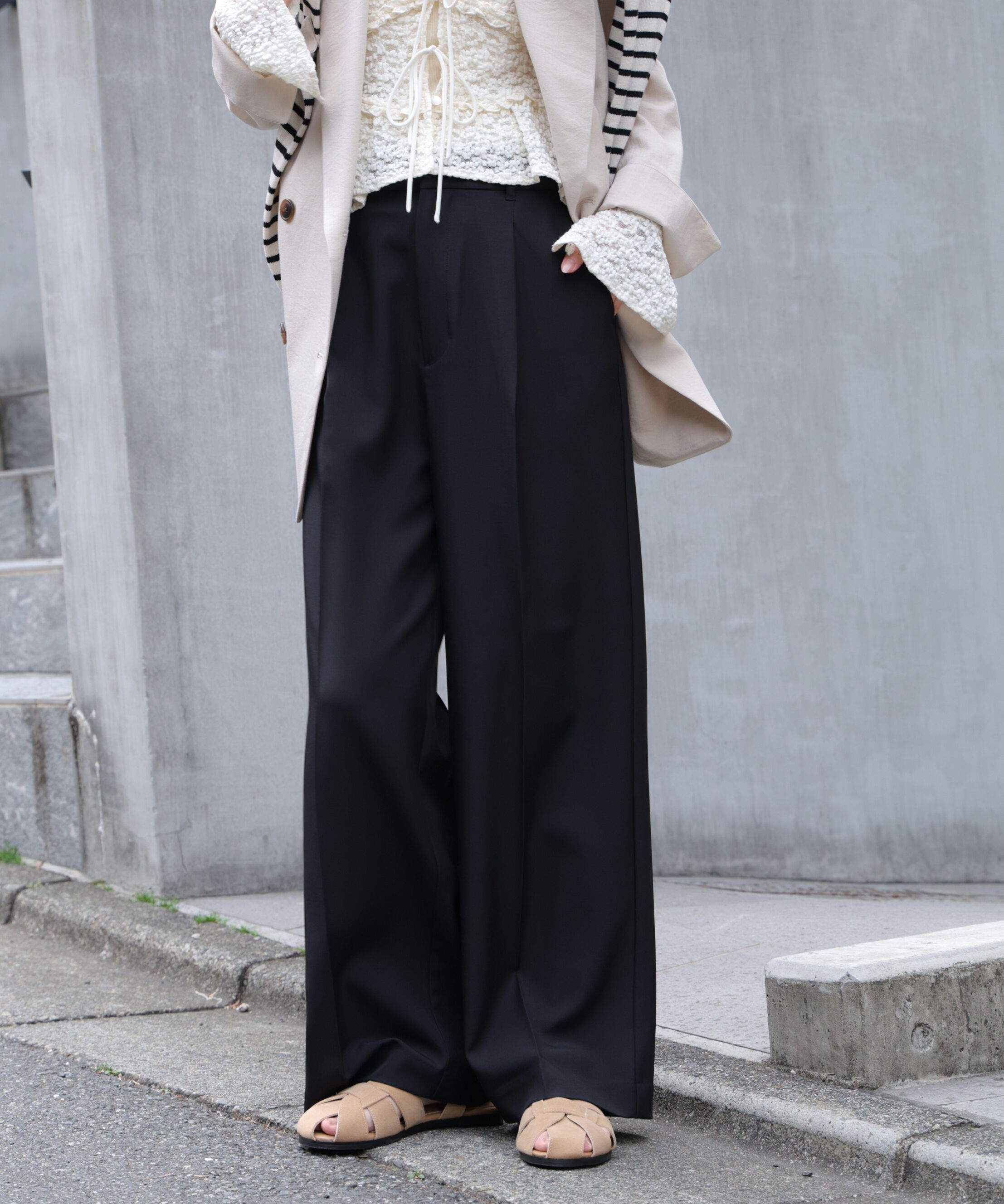  「ﾜﾝﾀｯｸﾜｲﾄﾞﾊﾟﾝﾂ[切らずに履ける身長別ｻｲｽﾞ/低身長/高身 」|その他|