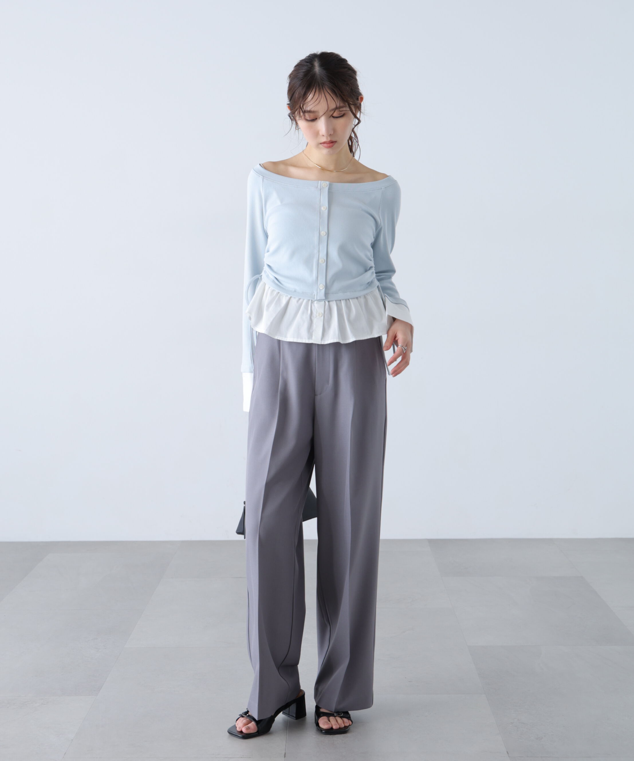  「ﾜﾝﾀｯｸﾜｲﾄﾞﾊﾟﾝﾂ[切らずに履ける身長別ｻｲｽﾞ/低身長/高身 」|その他|