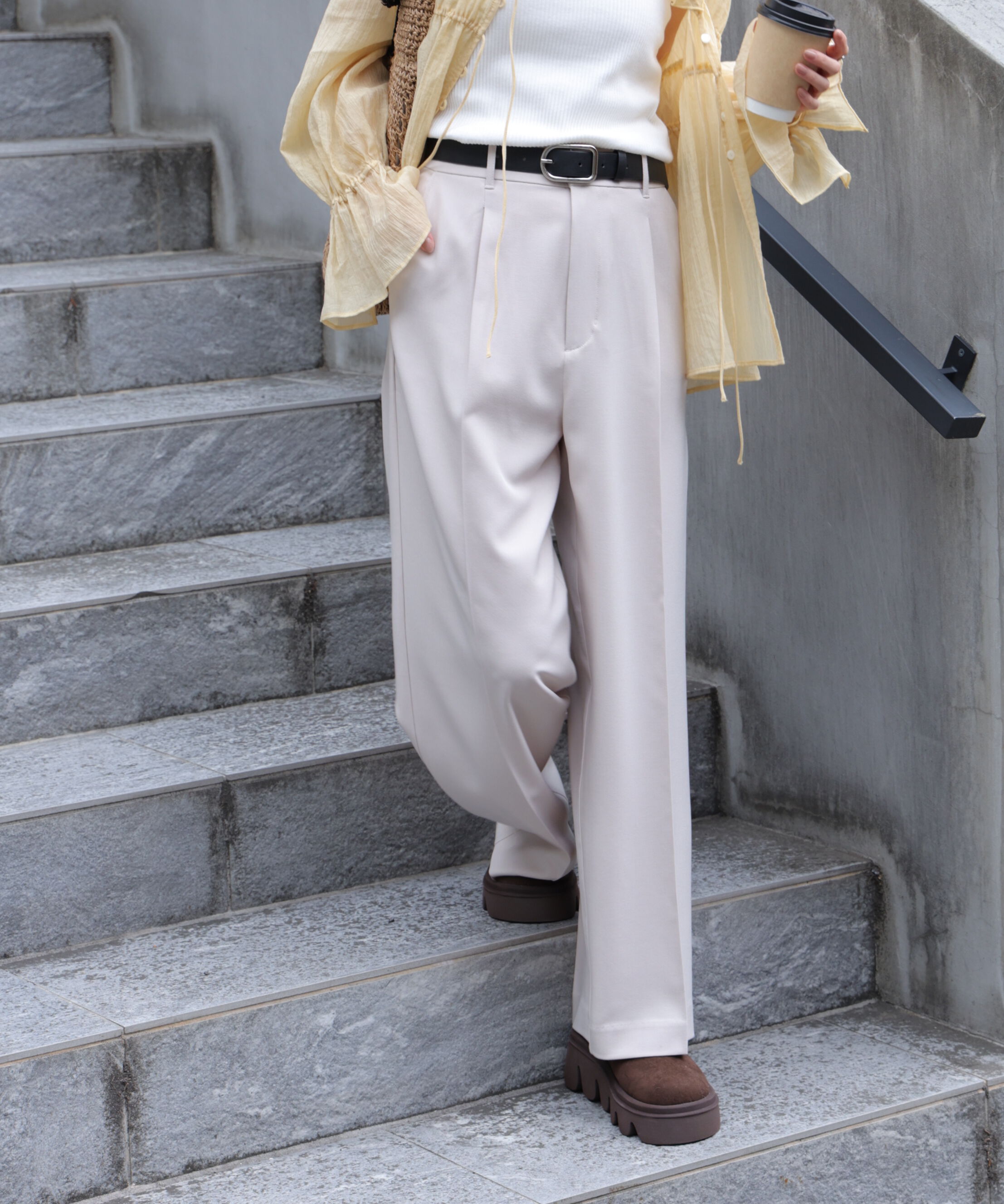  「ﾜﾝﾀｯｸﾜｲﾄﾞﾊﾟﾝﾂ[切らずに履ける身長別ｻｲｽﾞ/低身長/高身 」|その他|