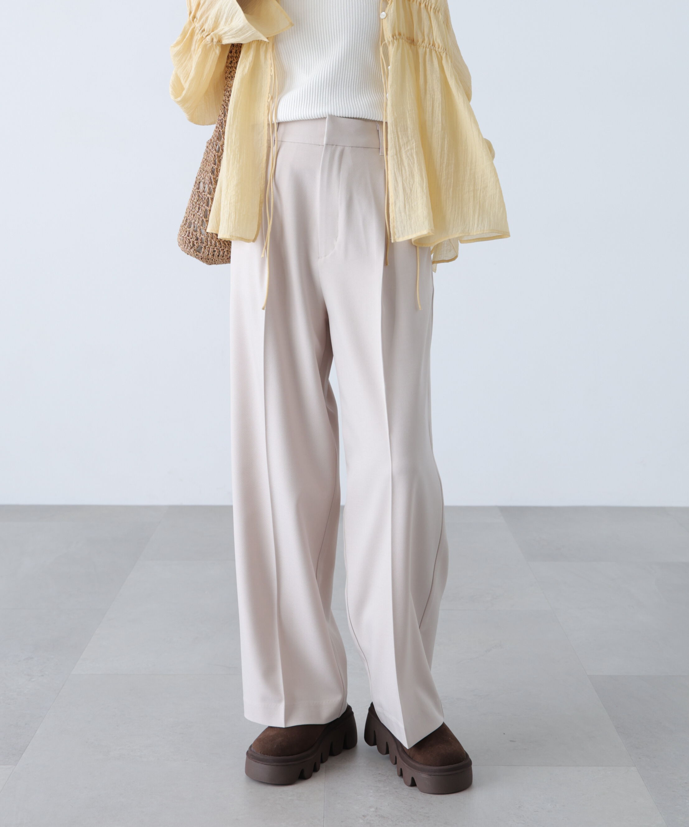  「ﾜﾝﾀｯｸﾜｲﾄﾞﾊﾟﾝﾂ[切らずに履ける身長別ｻｲｽﾞ/低身長/高身 」|その他|