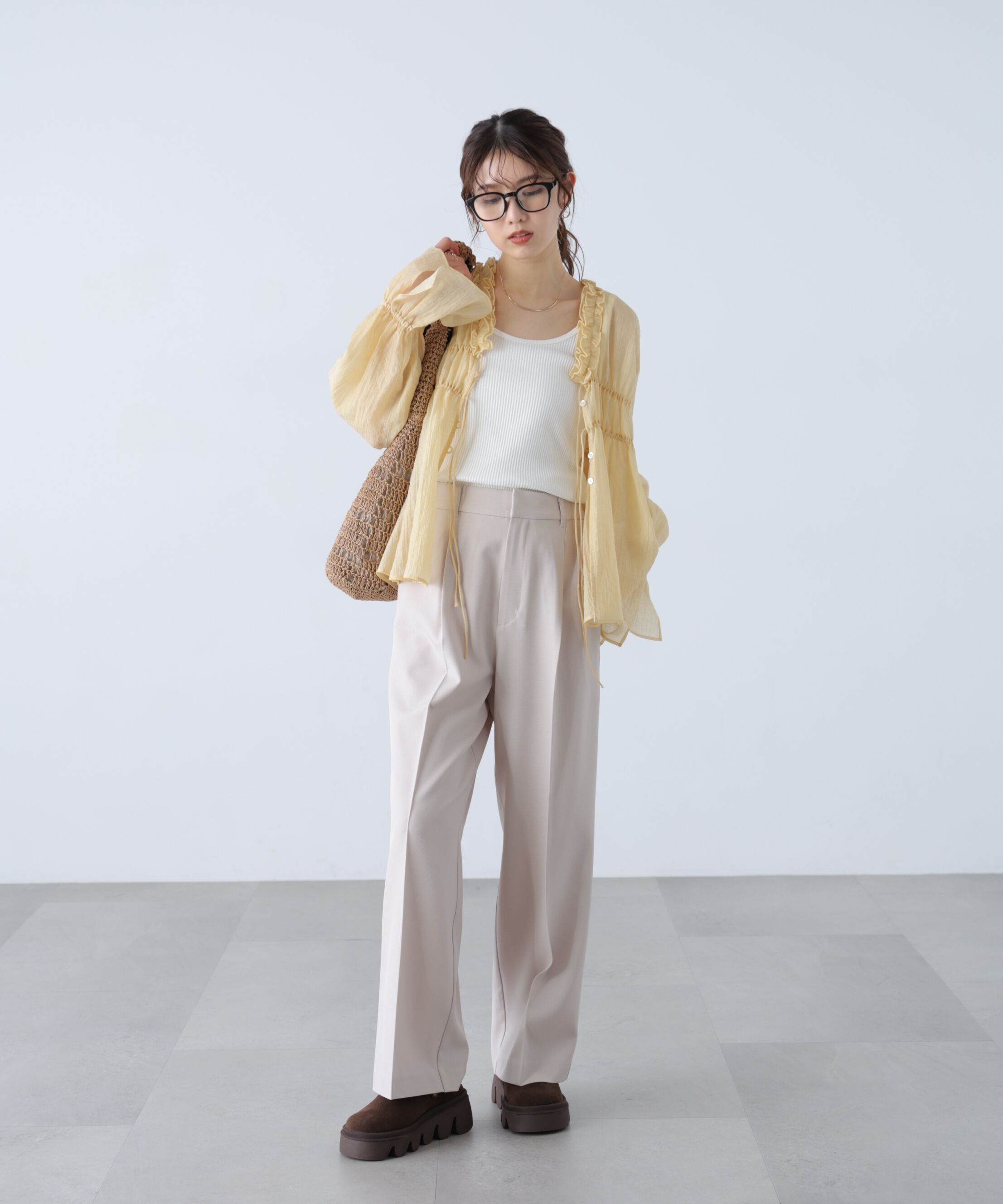  「ﾜﾝﾀｯｸﾜｲﾄﾞﾊﾟﾝﾂ[切らずに履ける身長別ｻｲｽﾞ/低身長/高身 」|その他|