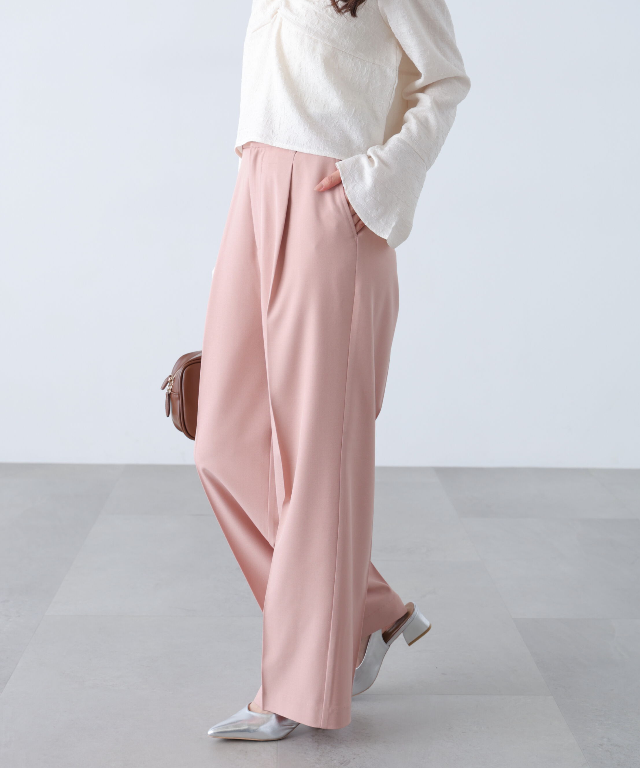  「ﾜﾝﾀｯｸﾜｲﾄﾞﾊﾟﾝﾂ[切らずに履ける身長別ｻｲｽﾞ/低身長/高身 」|その他|