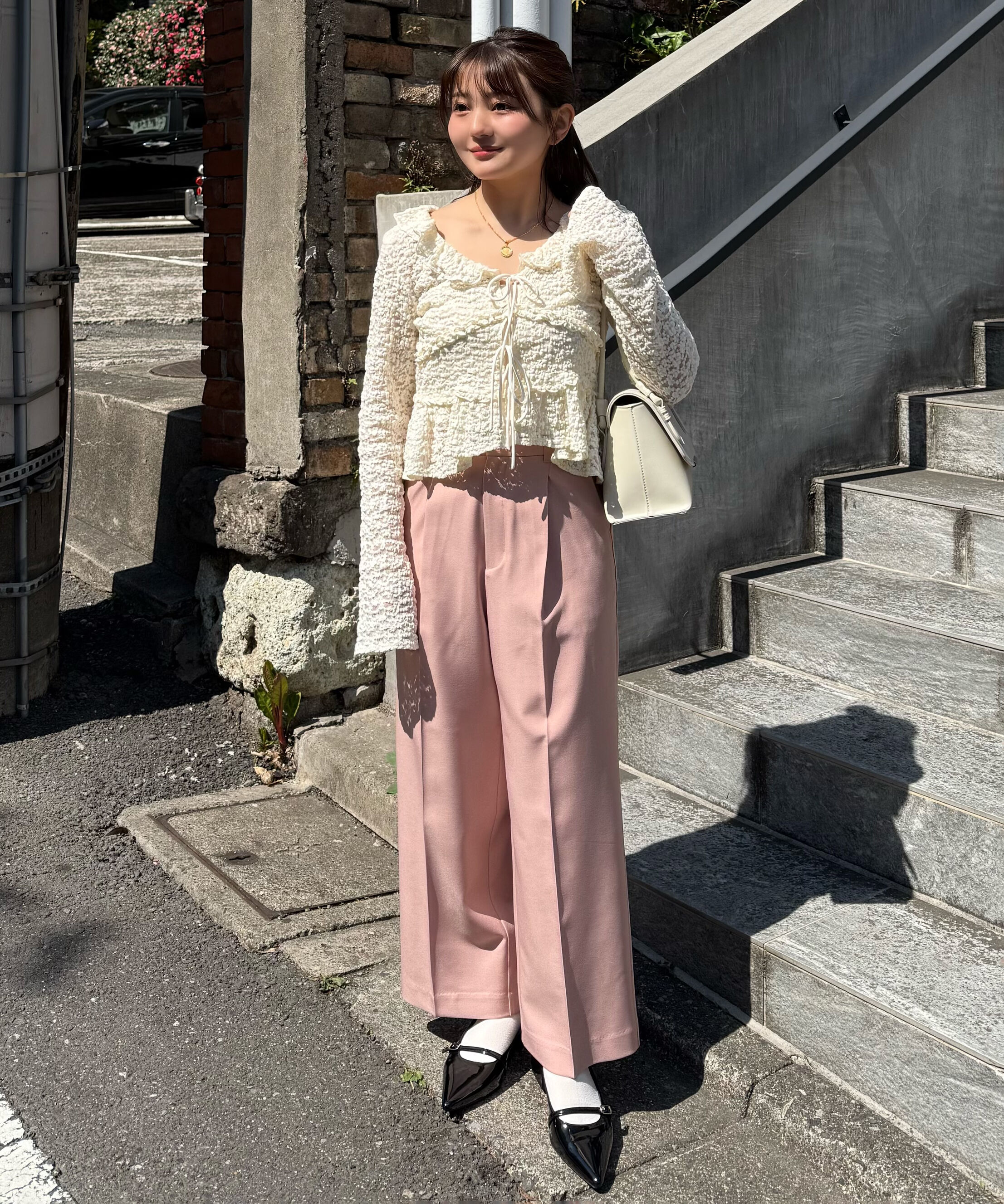  「ﾜﾝﾀｯｸﾜｲﾄﾞﾊﾟﾝﾂ[切らずに履ける身長別ｻｲｽﾞ/低身長/高身 」|その他|