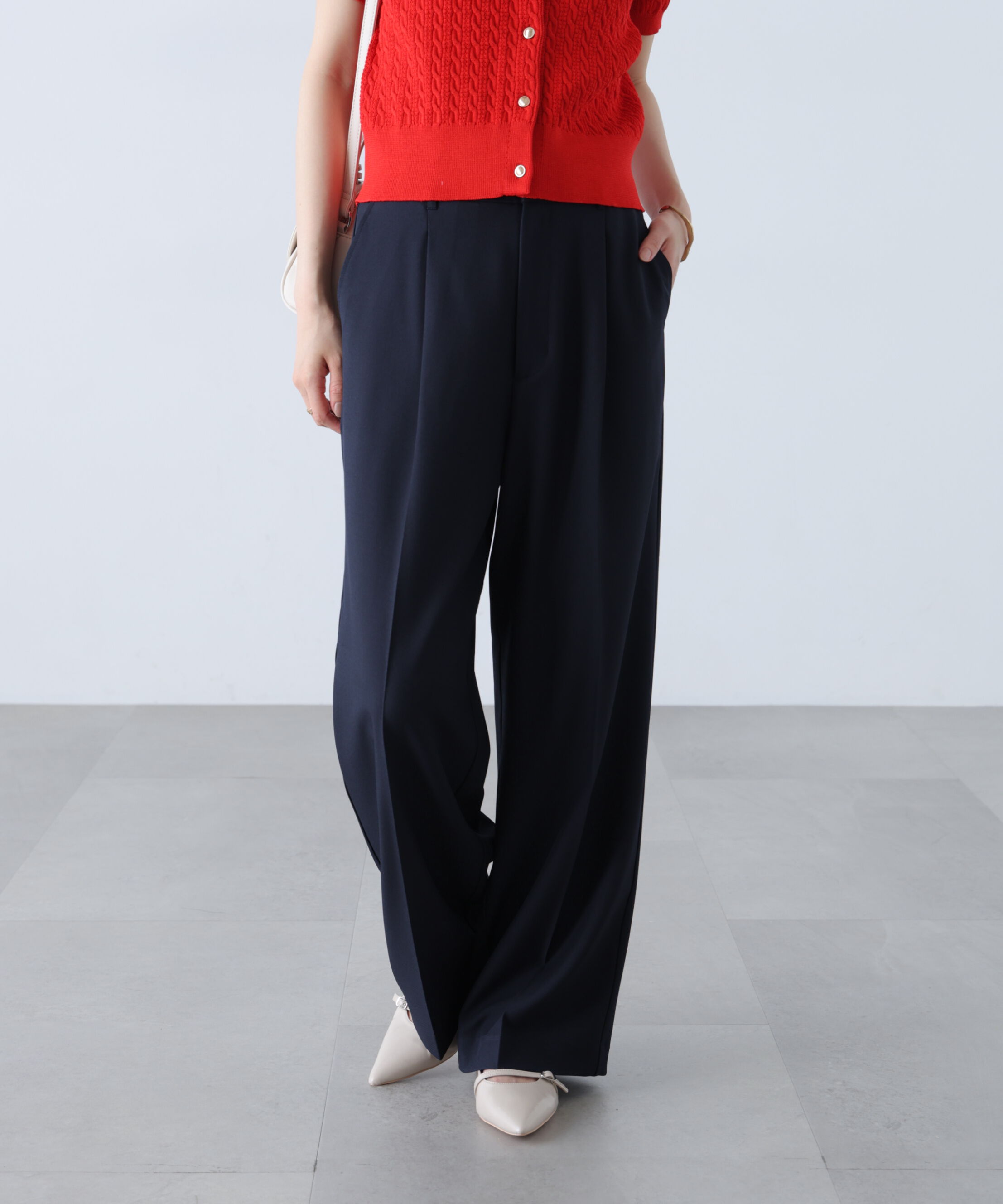  「ﾜﾝﾀｯｸﾜｲﾄﾞﾊﾟﾝﾂ[切らずに履ける身長別ｻｲｽﾞ/低身長/高身 」|その他|