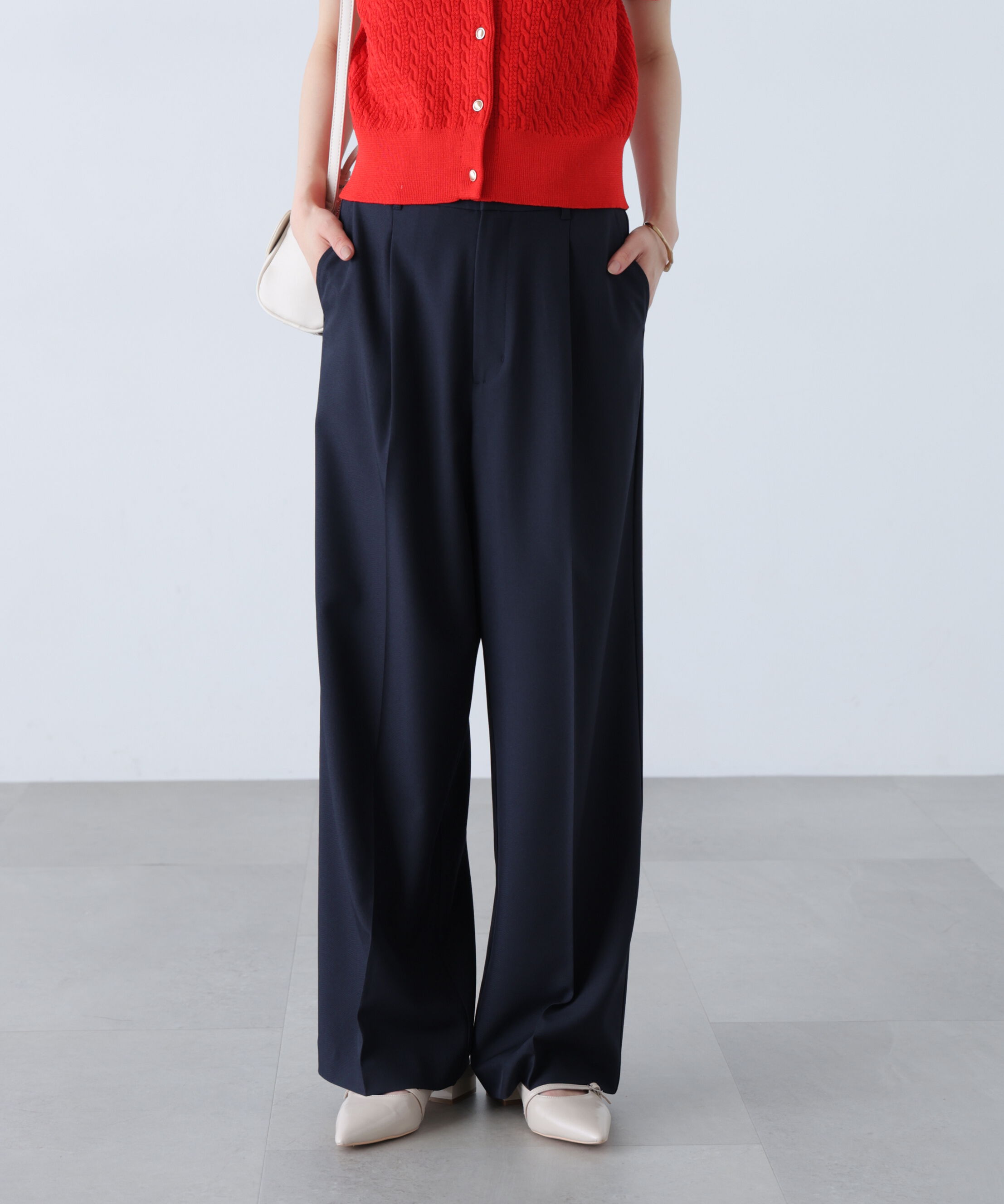  「ﾜﾝﾀｯｸﾜｲﾄﾞﾊﾟﾝﾂ[切らずに履ける身長別ｻｲｽﾞ/低身長/高身 」|その他|