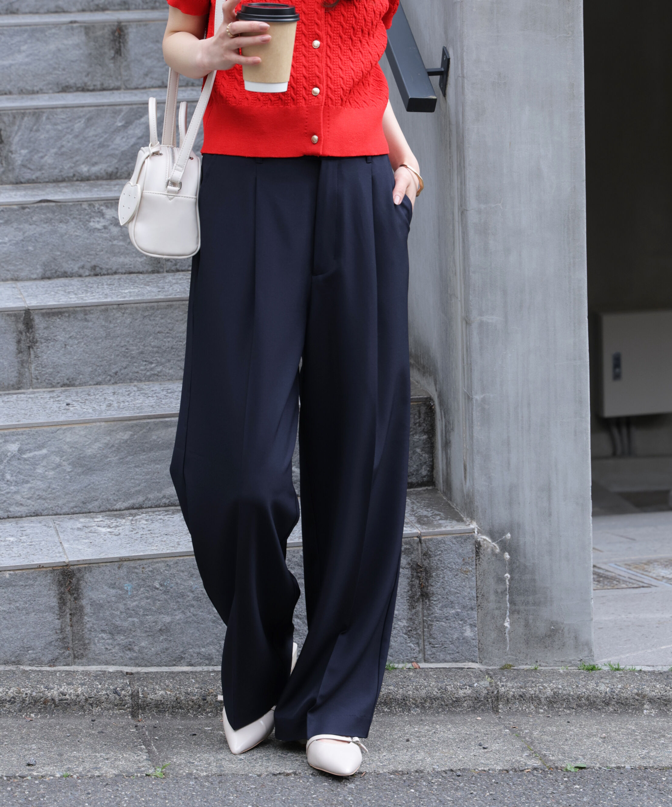  「ﾜﾝﾀｯｸﾜｲﾄﾞﾊﾟﾝﾂ[切らずに履ける身長別ｻｲｽﾞ/低身長/高身 」|その他|